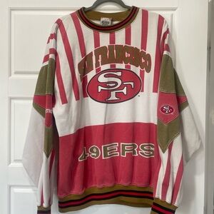 1980’s San Francisco 49ers Striped Vintage 80’s Sweatshirt- Red and Brown